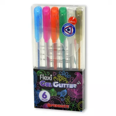 Penmate D�ugopis �elowy Flexi Abra Gel brokatowe 6 szt.