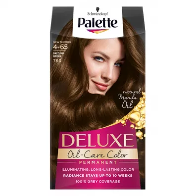 Palette Deluxe Oil-Care Color farba do w�os�w trwale koloryzuj�ca z mikroolejkami 760 (4-65) Ol�niewaj�cy Br�z