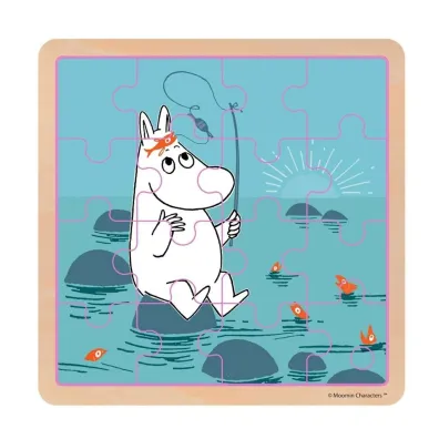 Puzzle drewniane  16 el. Muminki na ryby Barbo Toys