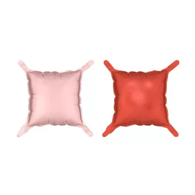 Balon foliowy Kwadrat rowo-czerwony 35x35cm 4szt