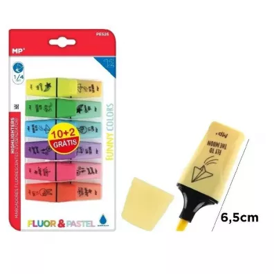 Mp Main Paper Zakre�lacz fluorescencyjno-pastelowy mini 12szt