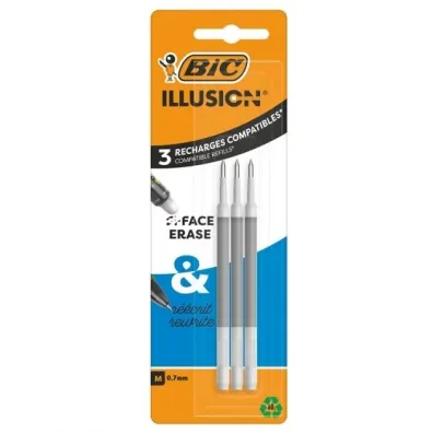 Wk�ad Bic Gel-Ocity Illusion - czarny 3 szt.