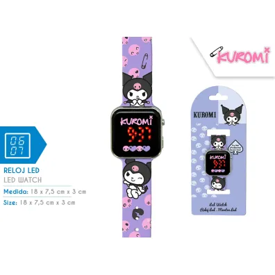 Zegarek LED z kalendarzem Kuromi KU00001