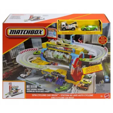 Matchbox. Myjnia Turbo Cyklon z 2 autkami Mattel