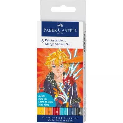 Faber-Castell Pitt artist pen manga etui shonen 6 szt.