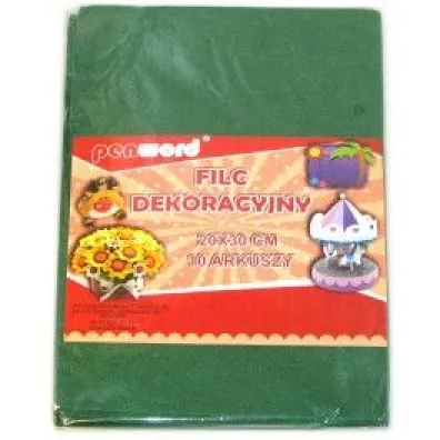 Polsirhurt Filc dekoracyjny ciemnozielony 20x30 cm