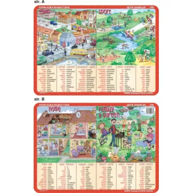 Visual System Podk�adka edukacyjna. Town, sport, home, family
