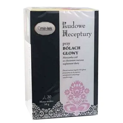Mir-Lek Ludowe Receptury: migrena, b�l g�owy - Suplement diety 30 x 2.5 g