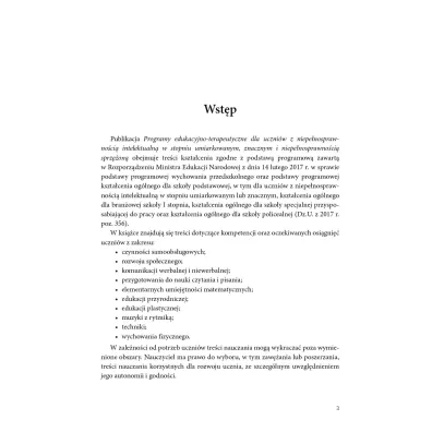 Programy edukacyjno-terapeutyczne dla uczni�w z niepe�nosprawno�ci� intelektualn� w stopniu umiarkowanym, znacznym i niepe�nosprawno�ci� sprz�on�