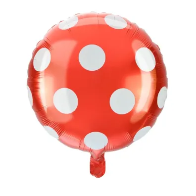 Balon foliowy kropki czerwony