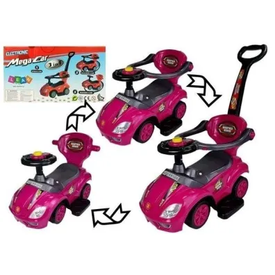 Je�dzik z pchaczem Mega Car 3w1 r�owy LeanToys