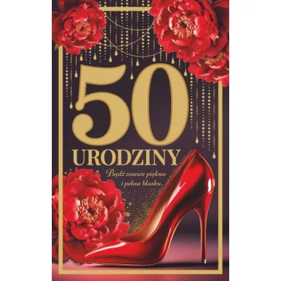 Art Nuvo Karnet 50 urodziny damskie z�ocone (13x20,5cm) UCK-02