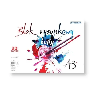 Penword Blok rysunkowy A3 bia�y 80g 20 kartek