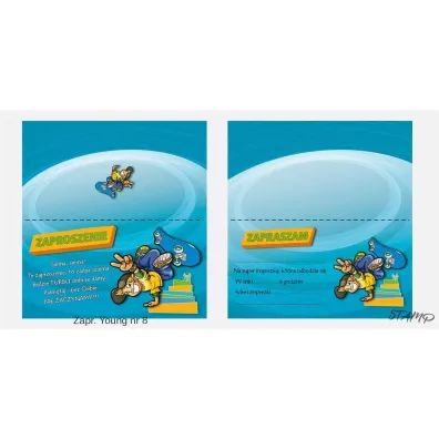 Stamp Zaproszenia Young Ch�opiec wz�r nr 08 10 szt.
