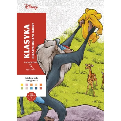Art therapy. Kolorowanka antystresowa. Disney. Klasyka. Niezapomniane kadry. Zagadkowe rysunki - Eugenie Varone ilustr