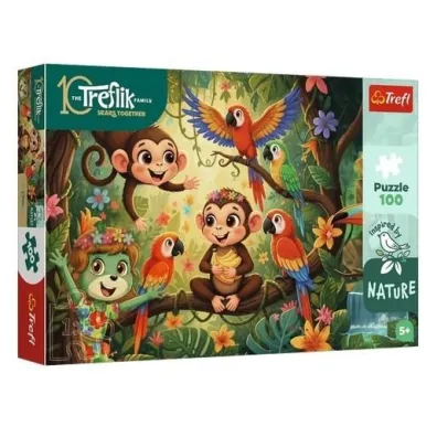 Puzzle 100 Rodzina Treflik�w Ma�pki TREFL