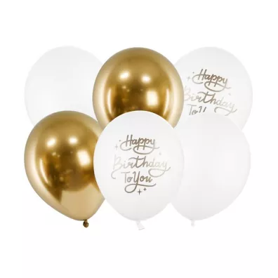 PartyDeco Balony Happy Birthday To You 30 cm