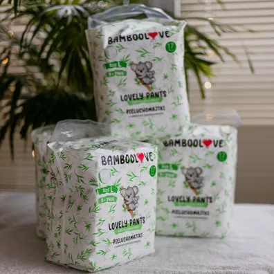 Bamboolove Pieluchomajtki z wknem bambusowym L Lovely Pants (9-14 kg) 17 szt.