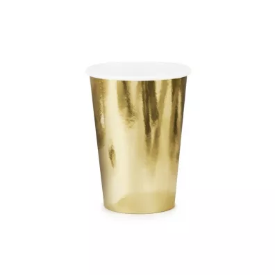 PartyDeco Kubeczki z�ote 220ml 6 szt.