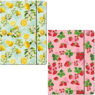 Bee-bee Teczka A4 z gumk� Cytryny Truskawki mix