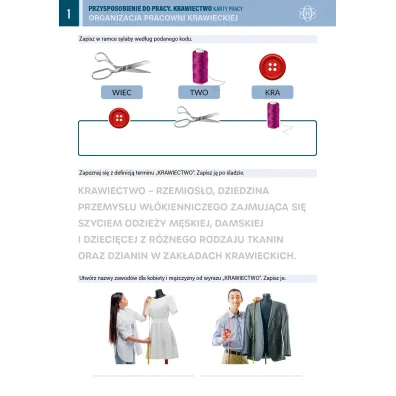 Przysposobienie do pracy. Krawiectwo. Karty pracy dla uczni�w z niepe�nosprawno�ci� intelektualn�