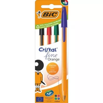 Bic D�ugopis Orange Fine Cristal 4 szt mix