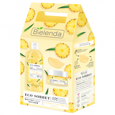 Bielenda Zestaw Eco Sorbet Ananas (krem do twarzy + woda micelarna) 50 ml + 500 ml