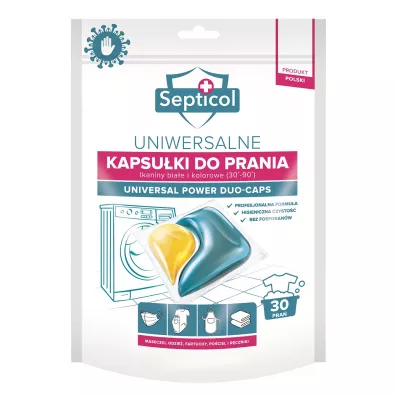 Septicol Kapsu�ki do prania tkanin bia�ych i kolorowych 30 szt.