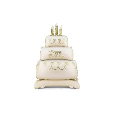 PartyDeco Stoj�cy balon foliowy Tort, 70x100 cm, mix