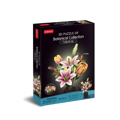 Puzzle 103 3D Kwiaty Lilia i Tulipan 306-P871H Cubic Fun