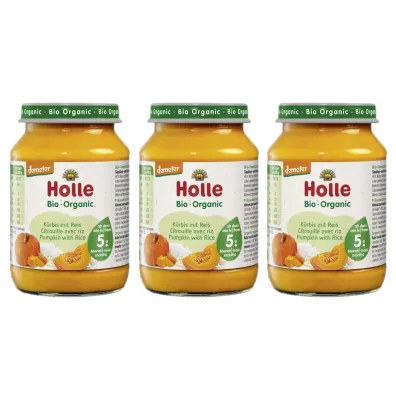 Holle Dynia - ry� bez dodatku cukr�w bezglutenowe od 5 miesi�ca demeter Zestaw 3 x 190 g Bio