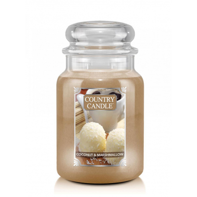 Country Candle Duża świeca zapachowa z dwoma knotami Coconut Marshmallow 680 g