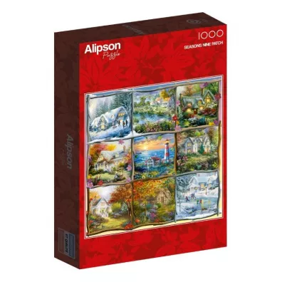 Puzzle 1000 el. Wszystkie pory roku- Chatki Alipson