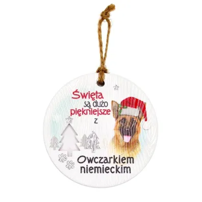 Kukartka Zawieszka ceramiczna Bo�e Narodzenie Owczarek niem
