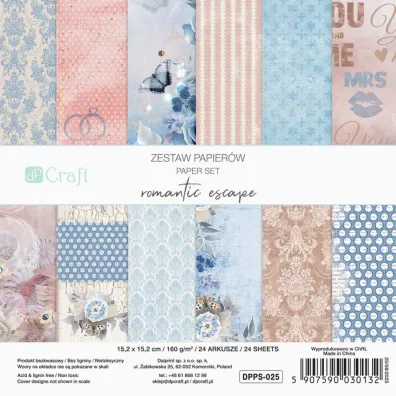 dpCraft Zestaw papier�w romantic 15,2x15,2cm 24 kartki