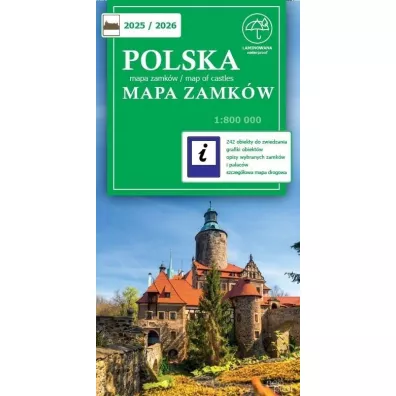 Polska mapa zamkw 2025/2026 1:800 000