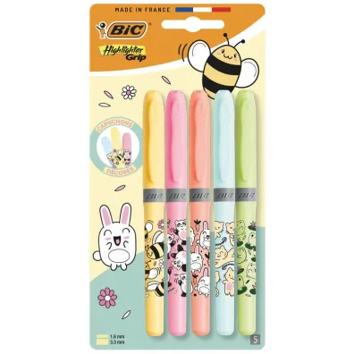 Zakre�lacz Grip Pastel Kawaii mix 5 szt BIC