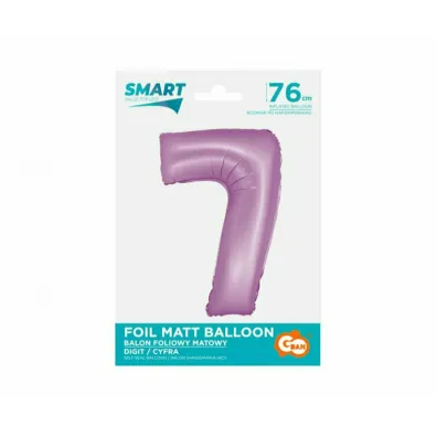 Godan Balon foliowy Smart Cyfra 7 lawendowa matowa 76cm