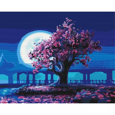 Malowanie po numerach - Paint it! Drzewo wi�ni w pe�ni 40x50cm