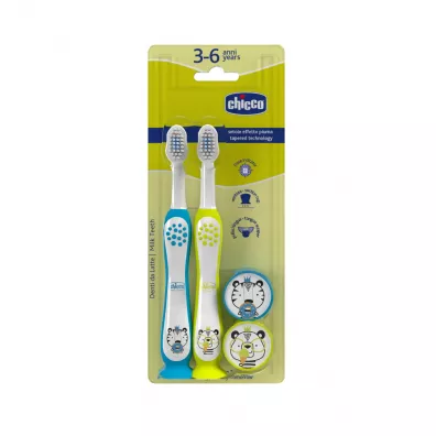 Chicco Szczoteczka do z�b�w Tiger Panda 3-6L 2 szt.