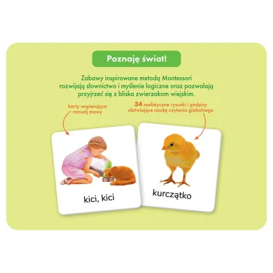Zwierz�ta na wsi. Montessori. Karty obrazkowe (1-3 lata). Kapitan Nauka