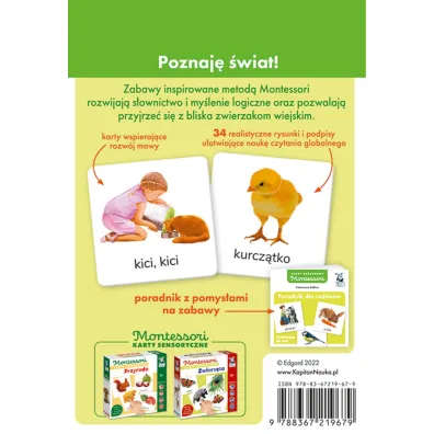 Zwierz�ta na wsi. Montessori. Karty obrazkowe (1-3 lata). Kapitan Nauka