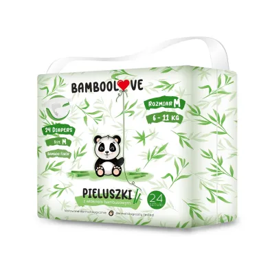 Bamboolove Pieluszki jednorazowe z w��knem bambusowym rozm. M (6-11 kg)
