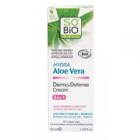 SO'BiO etic Krem do twarzy dermo defence dla skóry wrażliwej Aloes 50 ml