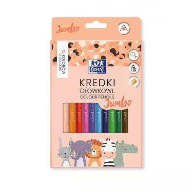 Oxford Kredki o��wkowe Kids Jumbo 12 szt.