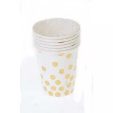 Godan Kubki papierowe w groszki 270ml 6 szt.