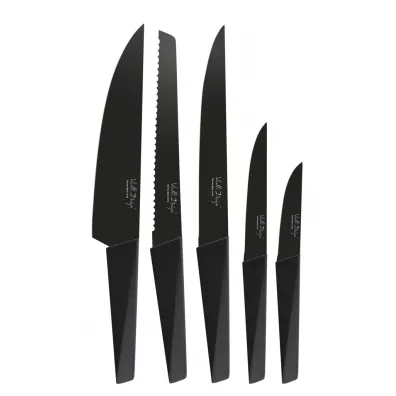 Vialli Design Zestaw 5 no�y w bloku Volo z pow�ok� nieprzywieraj�c�