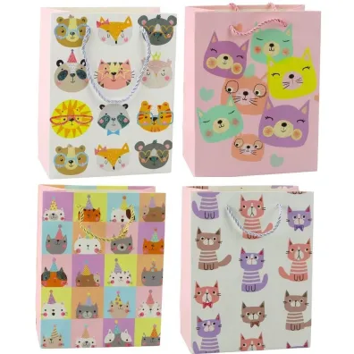 LeanToys Torebka prezentowa brokatowa mix 23x18x10.5cm