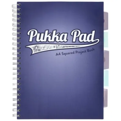 Pukka Pad Project Book A4 Navy Granatowy kratka, 80g 100 kartek