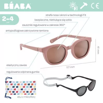 Beaba Okulary przeciwsoneczne dla dzieci 2-4 lata Bright - Sorbet